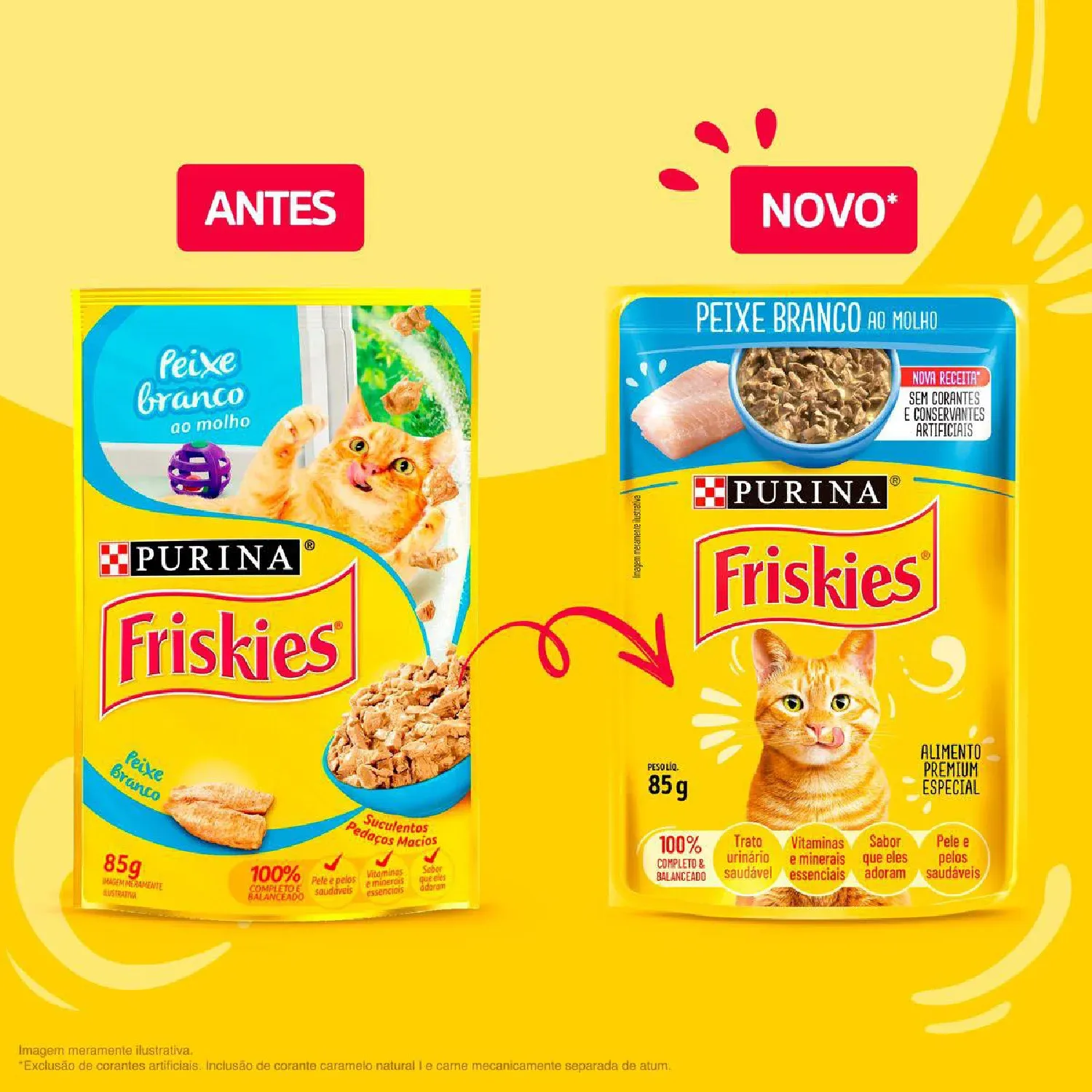 Ração Úmida Friskies Gatos Adultos Peixe Branco ao Molho
